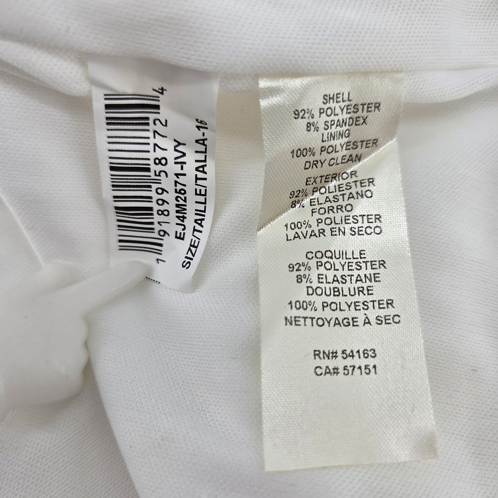Eliza J Ivory Pearly Beaded Mock Halter Sheath Dress 16 Ruffle - Picture 10 of 10